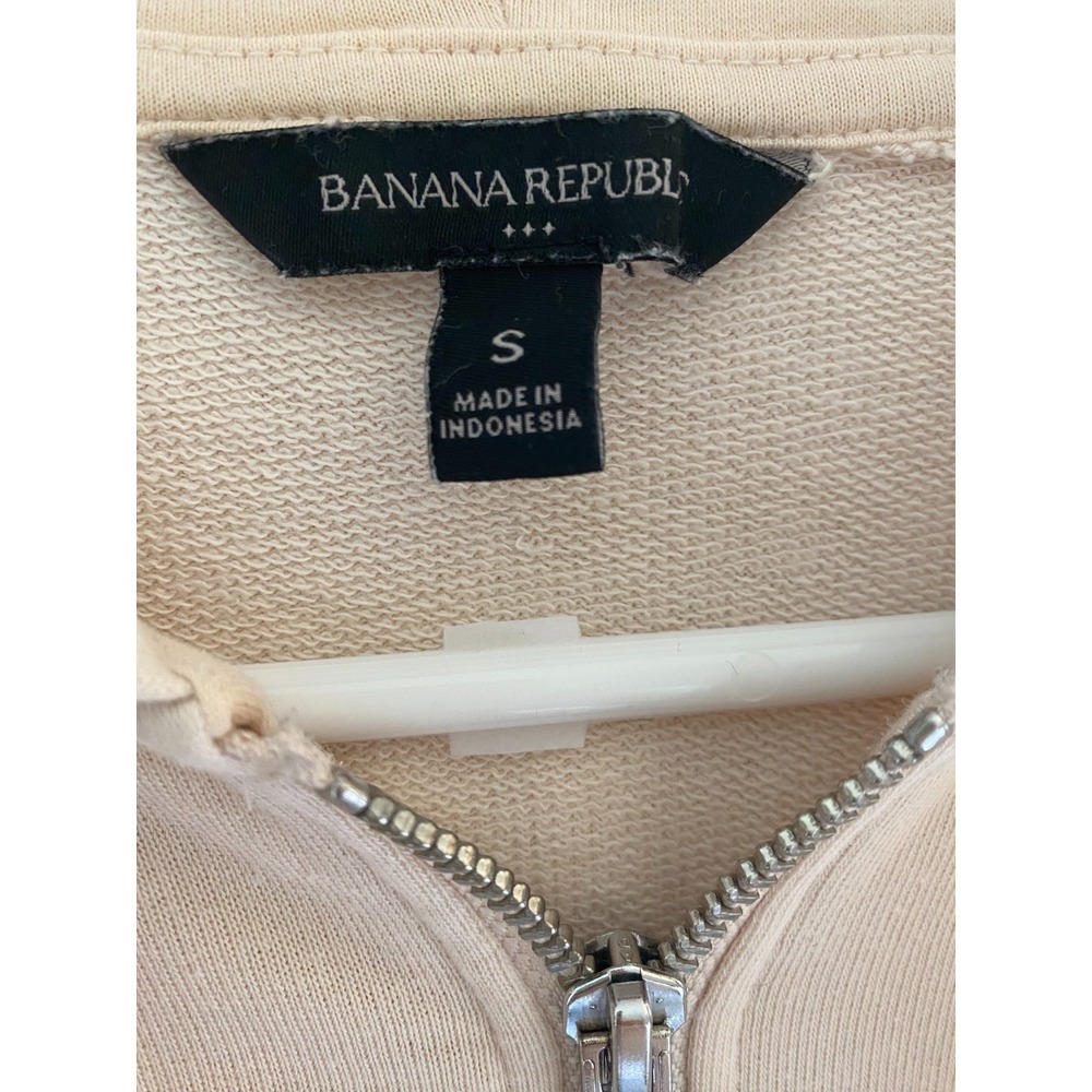 Banana Republic Hoodie Womens Small Beige Full Zip Lounge Minimalist Soft - Picture 2 of 11
